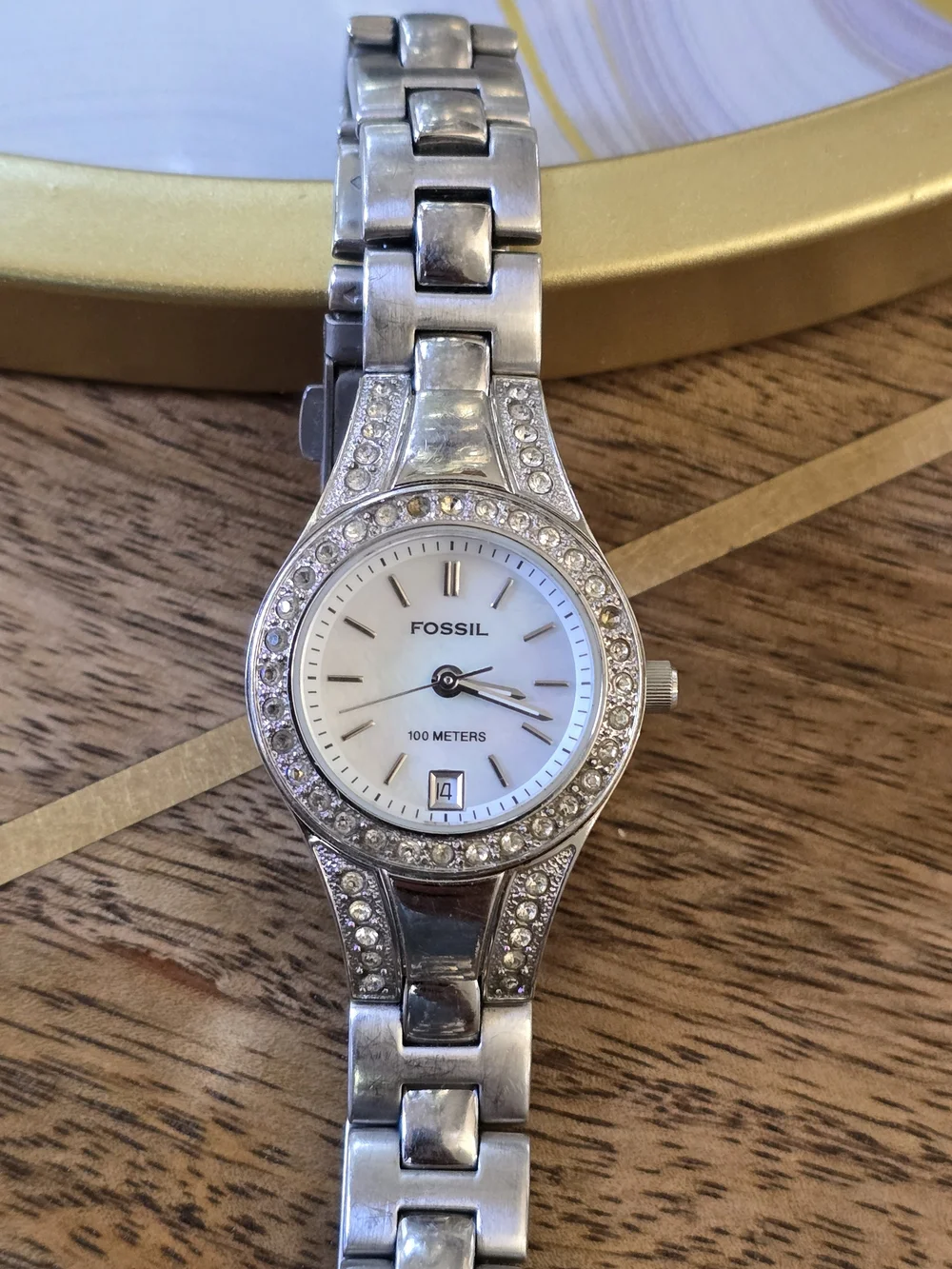 Fossil Women’s Silver Crystal Accent Stainless Steel Watch - Silver